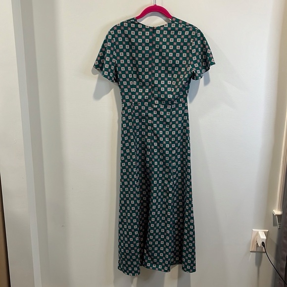 Sandro square print crepe midi dress 34/2 - Picture 4 of 4